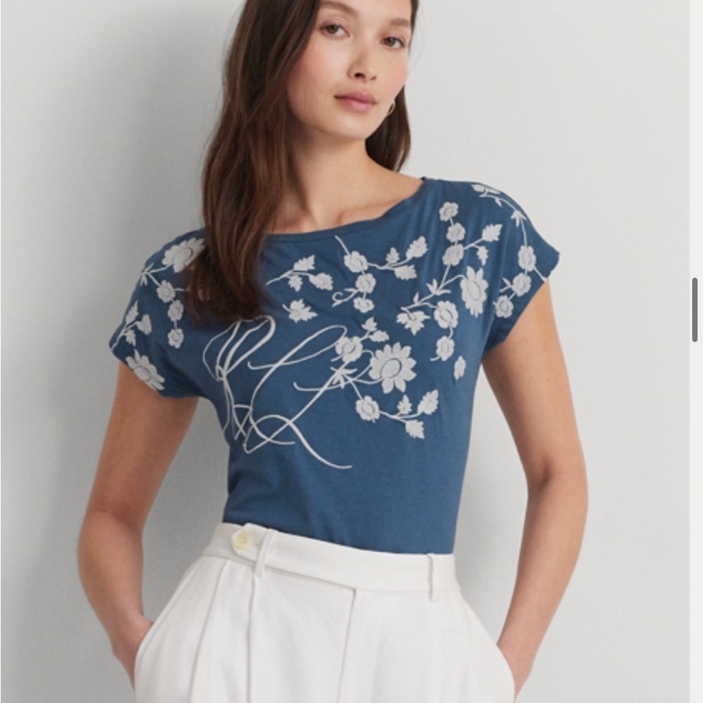 Ralph Lauren Blue Floral Tee